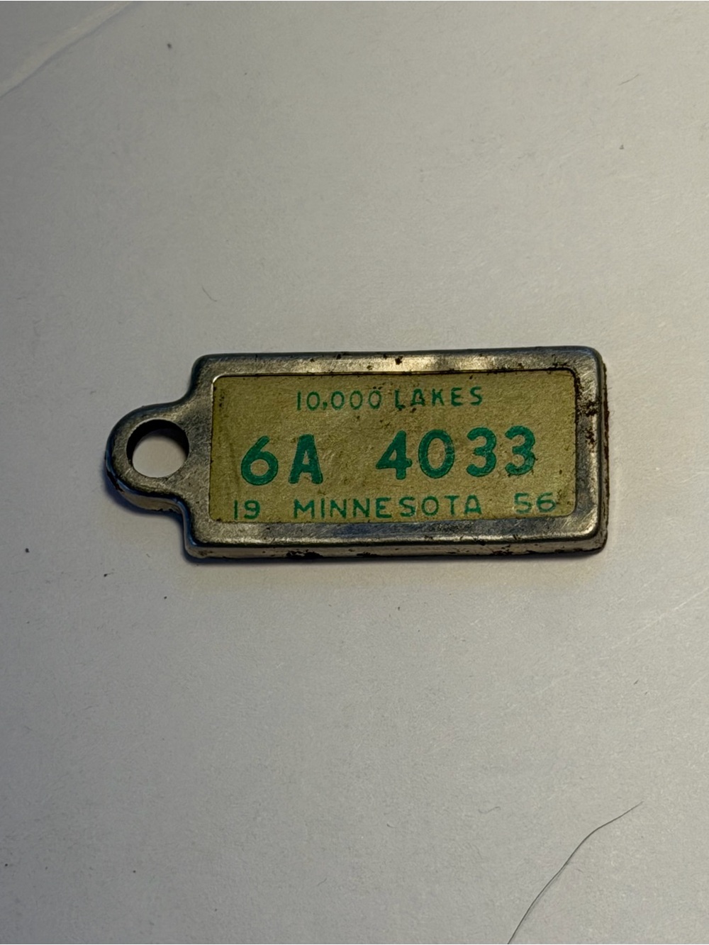 Vintage Disabled American Veterans Mini License Plate Keychain Minnesota 1956